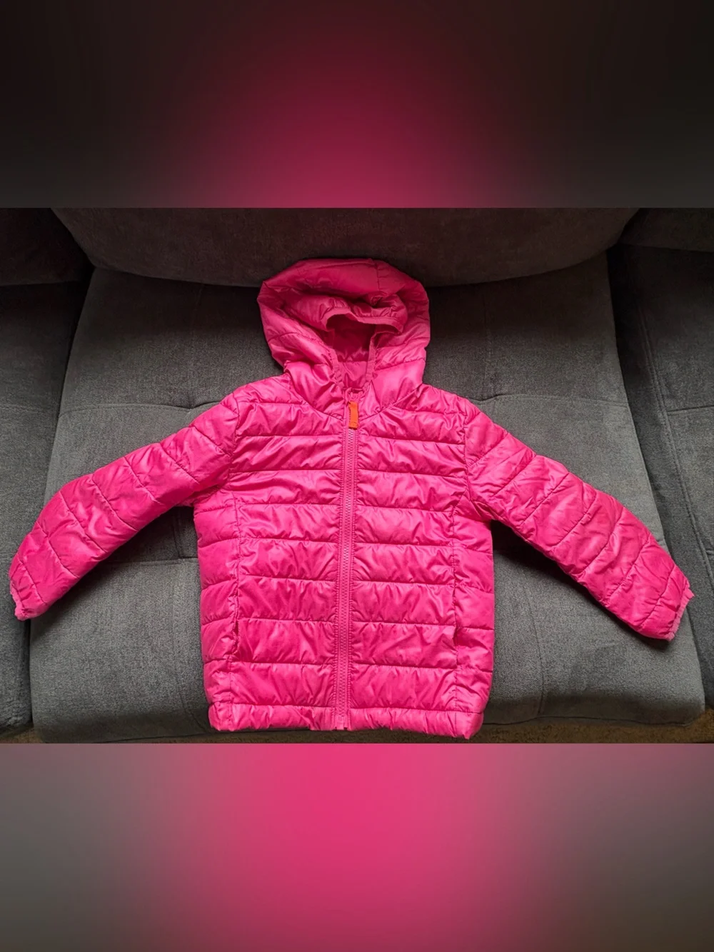 Primark Girls' Bright Pink Hooded Puffer Jacket